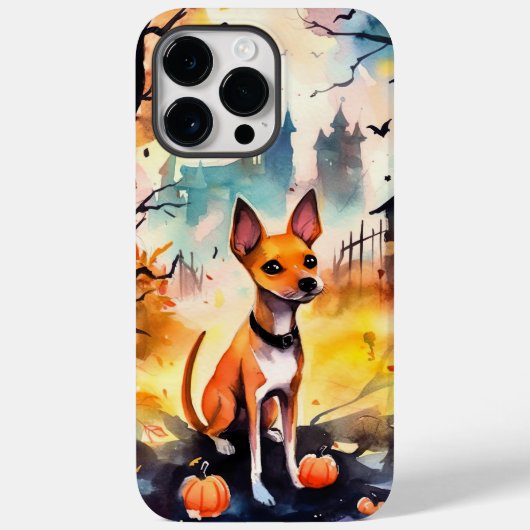 Halloween Basenji mit Pumpkins Beängstigend Case-Mate iPhone Hülle (Rückseite)