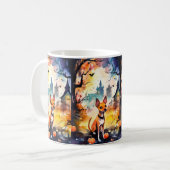 Halloween Basenji mit Pumpkins Beängstigend Kaffeetasse (Vorderseite Links)
