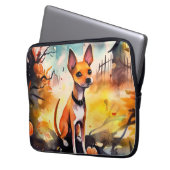 Halloween Basenji mit Pumpkins Beängstigend Laptopschutzhülle (Vorderseite Links)