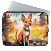 Halloween Basenji mit Pumpkins Beängstigend Laptopschutzhülle (Vorderseite)