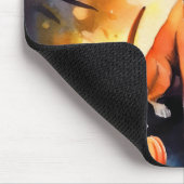 Halloween Basenji mit Pumpkins Beängstigend Mousepad (Ecke)