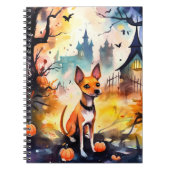 Halloween Basenji mit Pumpkins Beängstigend Notizblock (Vorderseite)