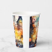 Halloween Basenji mit Pumpkins Beängstigend Pappbecher (Rechts)