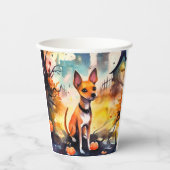 Halloween Basenji mit Pumpkins Beängstigend Pappbecher (Vorderseite)