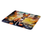 Halloween Basenji mit Pumpkins Beängstigend Schneidebrett (Ecke)