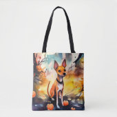 Halloween Basenji mit Pumpkins Beängstigend Tasche (Vorderseite)