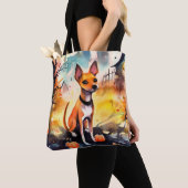 Halloween Basenji mit Pumpkins Beängstigend Tasche (Von Nahem)