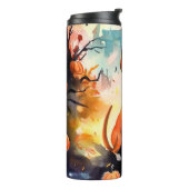 Halloween Basenji mit Pumpkins Beängstigend Thermosbecher (Nach links gedreht)