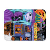 Halloween Bash Black Cat Niedlich Hexenhaus Spuk Magnet (Horizontal)