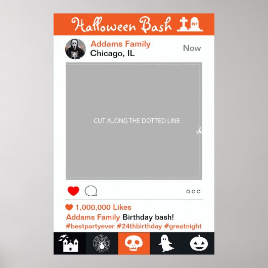 Halloween Bash Frame Party Prop Foto Booth Poster (Vorne)