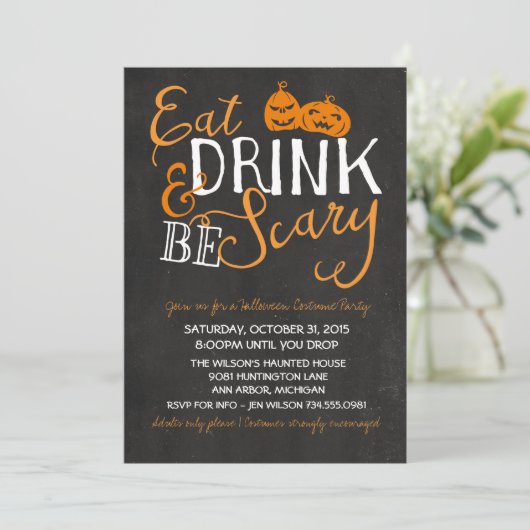 Halloween-Bash, Kostüm-Party, Erwachsenes Party Einladung (Stehend Vorderseite)