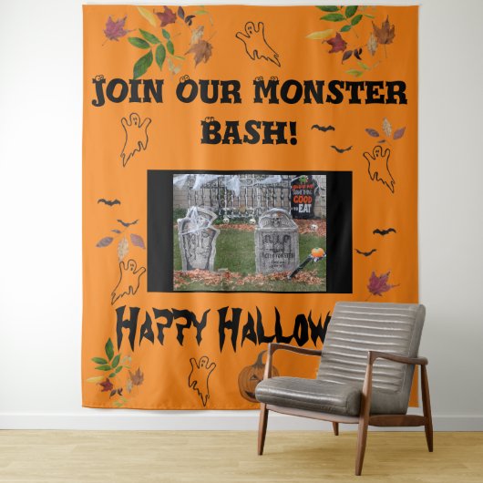 Halloween Bash Tapestry Wandteppich (Beispiel)