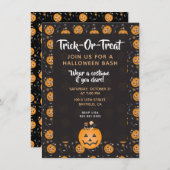 Halloween Bash Trick oder Treat Pumpkin Candy Einladung (Vorne/Hinten)
