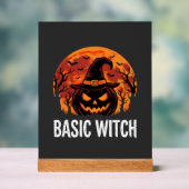 Halloween Basic Hexen-Kürbis-Mond-Grafik Acrylschild (Neutral)