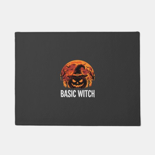 Halloween Basic Hexen-Kürbis-Mond-Grafik Fußmatte (Vorderseite)