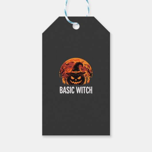 Halloween Basic Hexen-Kürbis-Mond-Grafik Geschenkanhänger (Vorderseite)