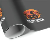 Halloween Basic Hexen-Kürbis-Mond-Grafik Geschenkpapier (Rolleneckpunkt)