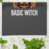 Halloween Basic Hexen-Kürbis-Mond-Grafik Geschirrtuch (Gefaltet)