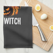 Halloween Basic Hexen-Kürbis-Mond-Grafik Geschirrtuch (Viertel Falte)