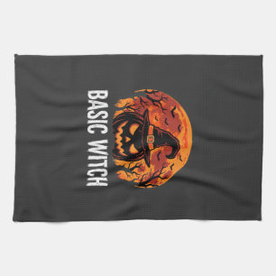 Halloween Basic Hexen-Kürbis-Mond-Grafik Geschirrtuch