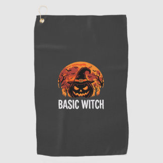 Halloween Basic Hexen-Kürbis-Mond-Grafik Golfhandtuch