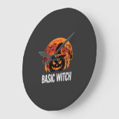 Halloween Basic Hexen-Kürbis-Mond-Grafik Große Wanduhr (Winkel)