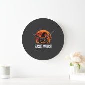 Halloween Basic Hexen-Kürbis-Mond-Grafik Große Wanduhr (Zuhause)