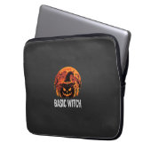 Halloween Basic Hexen-Kürbis-Mond-Grafik Laptopschutzhülle (Vorderseite Links)
