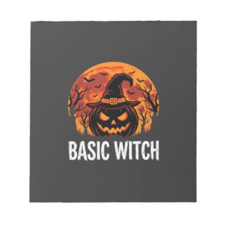 Halloween Basic Hexen-Kürbis-Mond-Grafik Notizblock