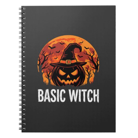 Halloween Basic Hexen-Kürbis-Mond-Grafik Notizblock (Vorderseite)