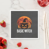 Halloween Basic Hexen-Kürbis-Mond-Grafik Serviette (Beispiel)