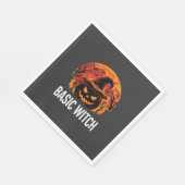 Halloween Basic Hexen-Kürbis-Mond-Grafik Serviette (Ecke)