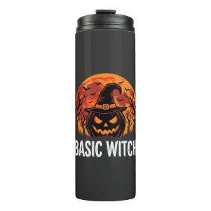 Halloween Basic Hexen-Kürbis-Mond-Grafik Thermosbecher