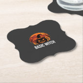 Halloween Basic Hexen-Kürbis-Mond-Grafik Untersetzer (angewinkelt)