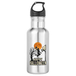 Halloween Basketball Frohes Halloween Vintage Spor Edelstahlflasche