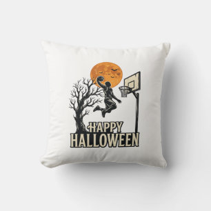 Halloween Basketball Frohes Halloween Vintage Spor Kissen