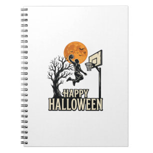 Halloween Basketball Frohes Halloween Vintage Spor Notizblock