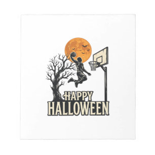 Halloween Basketball Frohes Halloween Vintage Spor Notizblock