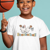 Halloween Basketball Ghosts Playing Retro Boom T-Shirt