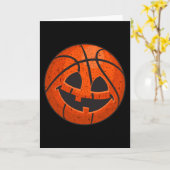 Halloween Basketball Pumpkin Karte (Gelbe Blume)