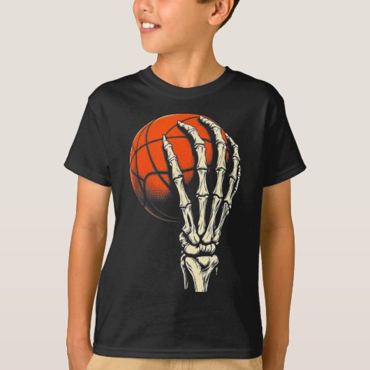 Halloween Basketball Skeleton Skull Player Men Boy T-Shirt (Vorderseite)