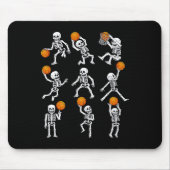 Halloween Basketball Skeletons Dunking Dribble Boy Mousepad (Vorne)