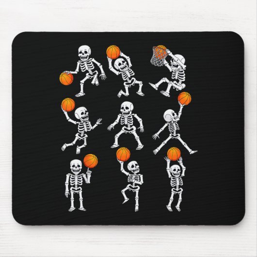 Halloween Basketball Skeletons Dunking Dribble Boy Mousepad (Vorne)