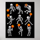 Halloween Basketball Skeletons Dunking Dribble Boy Poster (Vorne)