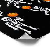 Halloween Basketball Skeletons Dunking Dribble Boy Poster (Ecke)