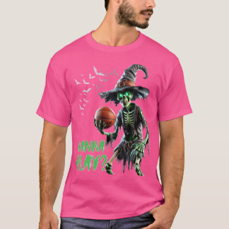 Halloween Basketball Wanna spielt Spooky Skeletal T-Shirt