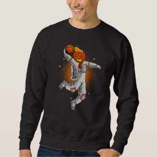 Halloween Basketballspieler Astronaut Kürbis Jack Sweatshirt
