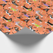 Halloween Basset Hound Geschenkpapier (Ecke)