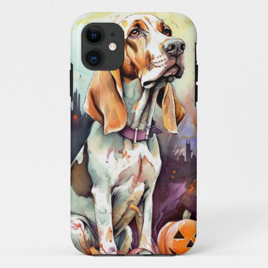 Halloween Basset Hound mit Pumpkins Beängstigend Case-Mate iPhone Hülle (Rückseite)