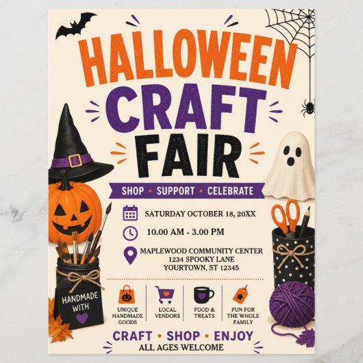 Halloween-Bastelmarkt-Flyer Flyer (Vorne)